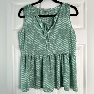 LOFT Mint Green Floral Sleeveless Top S